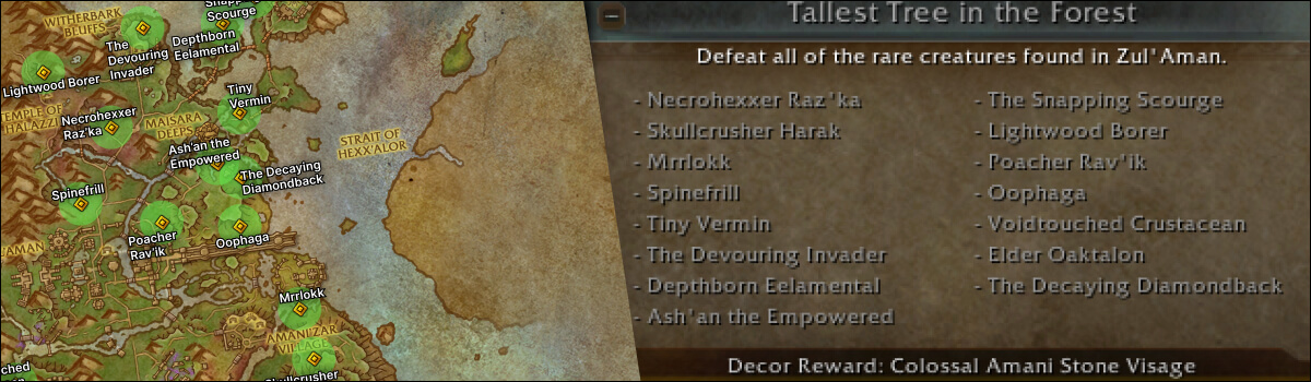 Tallest Tree in the Forest: Zul’Aman Rare Locations